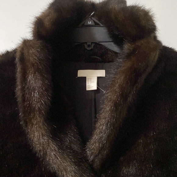 H&M Women’s Chocolate Brown Faux Fur Jacket - Picture 4 of 8